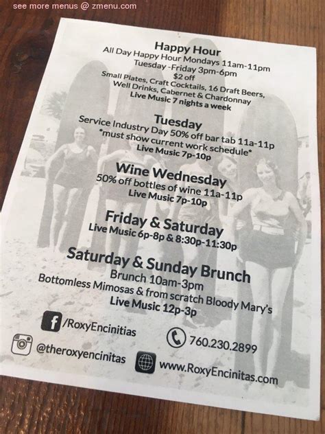 Drink Menu Encinitas .